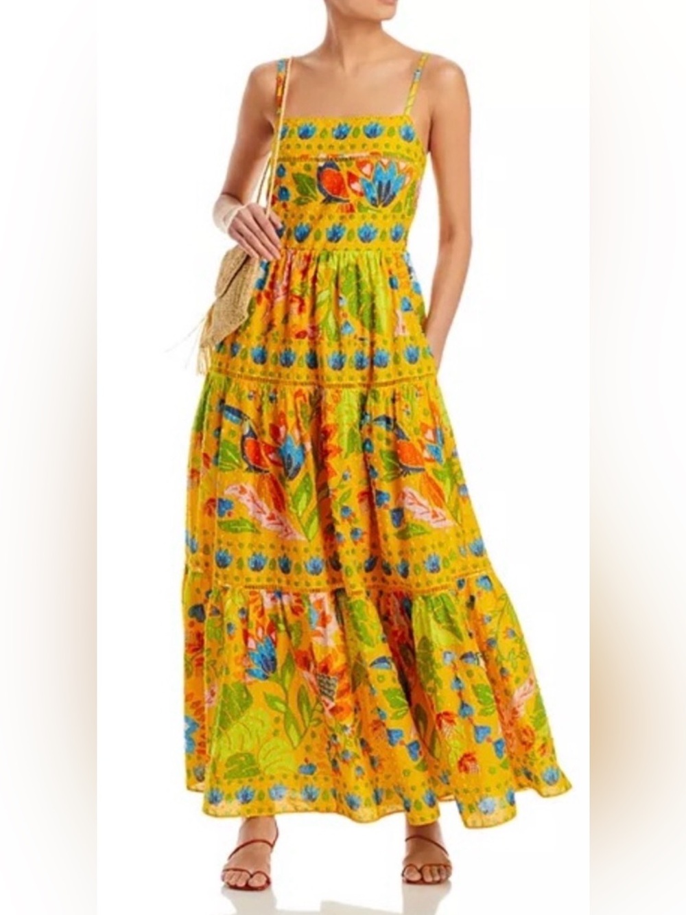 Farm Rio Summer Garden Maxi Dress XXS - Picture 2 of 16